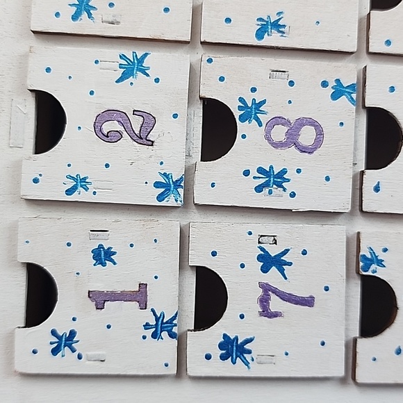 Hand Crafted Lighted Christmas Advent Calendar Box Shelf - Picture 7 of 13